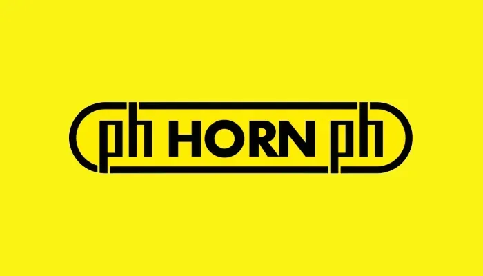 Текст "HORH" на желтом фоне